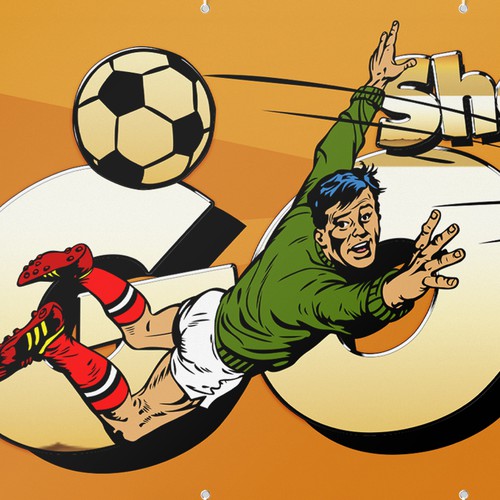 Football artwork with the title 'Banner for a Kid's Soccer Team'