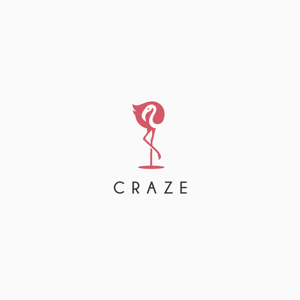 Flamingo logo with the title 'Craze logo design'