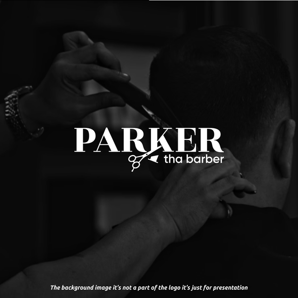 Haircut logo with the title 'Parker'