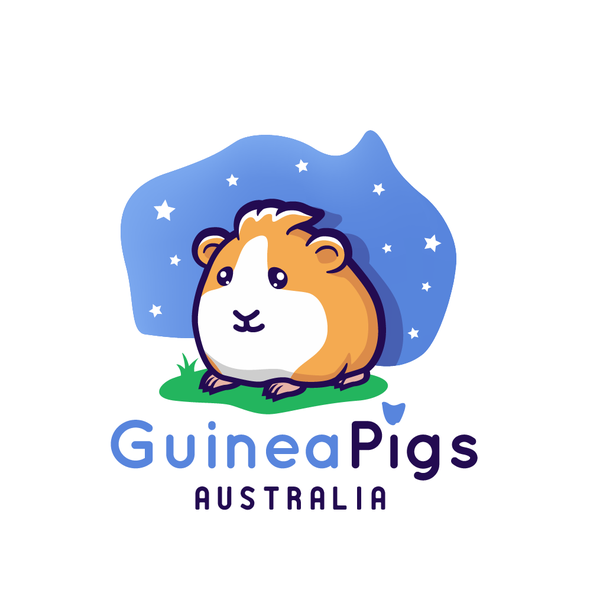 Guinea pig design with the title 'Guinea Pigs Australia logo'