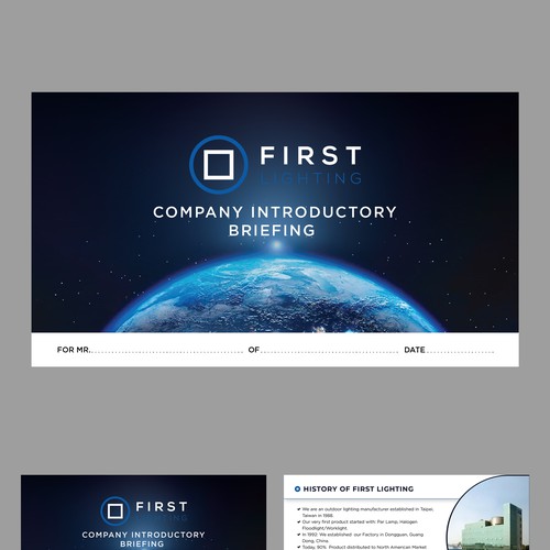 Company profile design with the title 'Manufacturer's Introductory Deck'