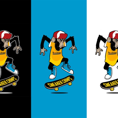 Sneaker design with the title 'Sneaker Chimps'