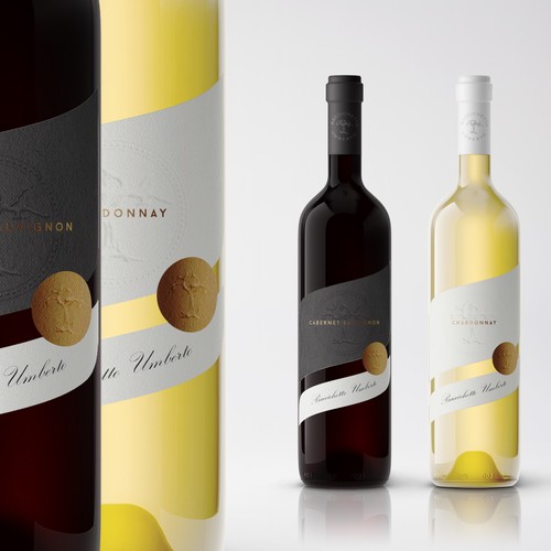 Embossed label with the title 'Brand-new wine label'