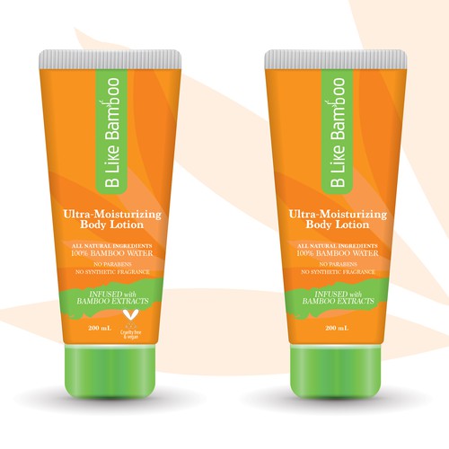 Lotion packaging with the title 'B Like Bamboo Moisturizer Tube Design'