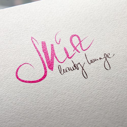 Calligraphy brand with the title 'Mia Logo Concept'