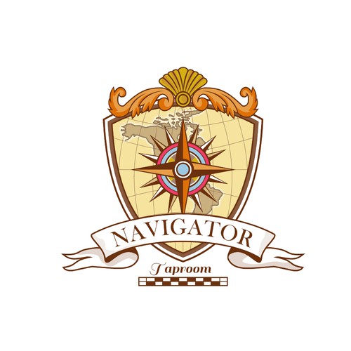 Map logo with the title 'Navigator Taproom'