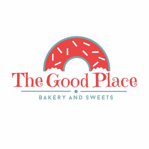 Donut  logo with the title 'Bakery Logo The Good Place'