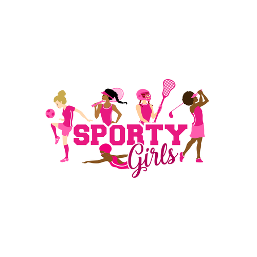 Lacrosse logo with the title 'Sporty Girls Logo'