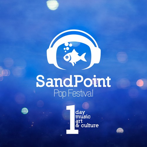 Pop art logo with the title 'Logo design for pop music art and culture festival'