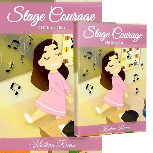 Book illustration artwork with the title 'Quick sketch for book cover "Stage Courage"'