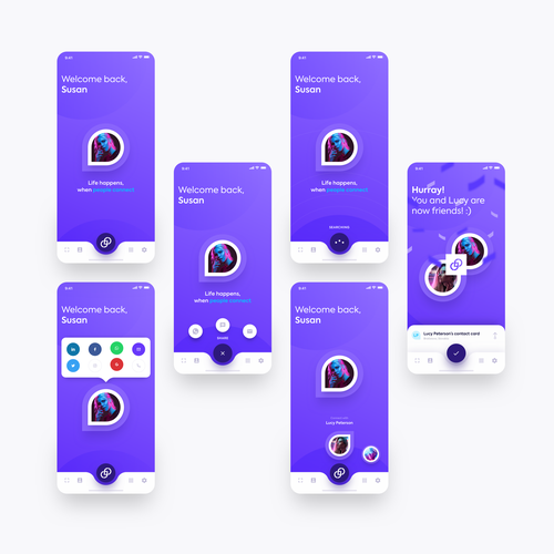 Friend design with the title 'Friendthem - Share your contact details with people around you'