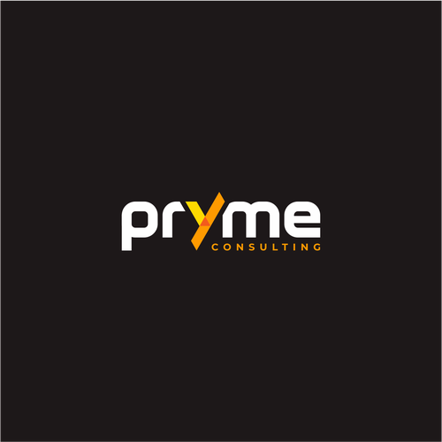 Overlapping design with the title 'Wordmark logo for business consulting: Pryme'