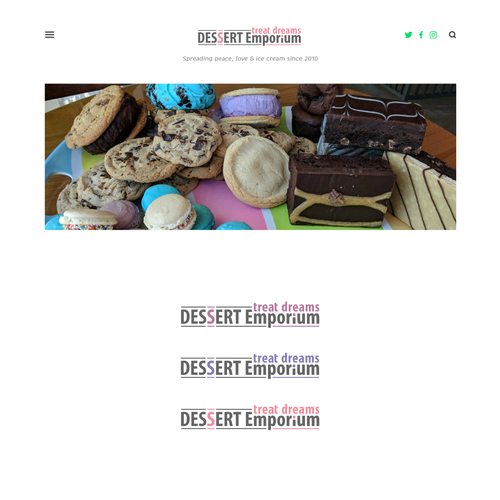 Dessert logo with the title 'Treat Dreams Dessert Emporium'