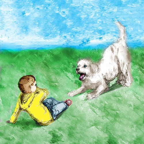 Ink artwork with the title 'I like your coat'