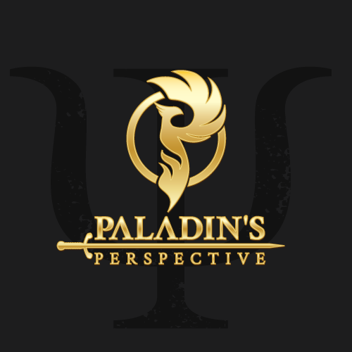 Flame design with the title 'paladin`s perspective logo design'