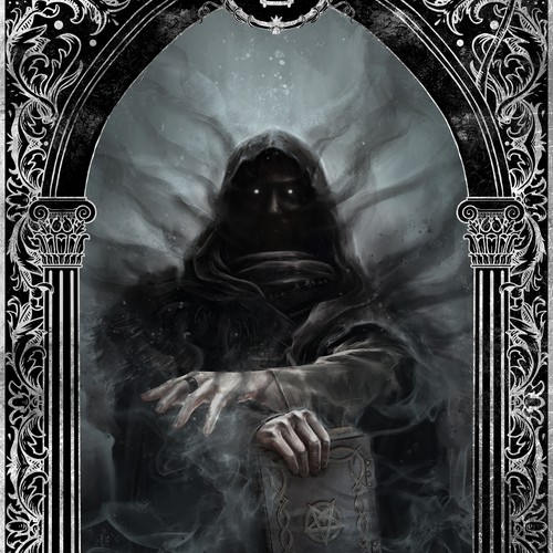 Medieval artwork with the title 'The Magician - tarot card'