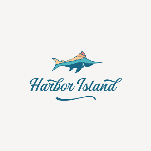 Beach logo with the title 'Harbor Island Logo design'