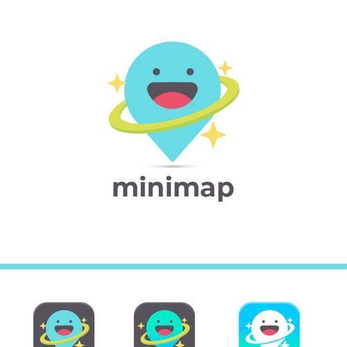 Pin brand with the title 'Map cute logo'