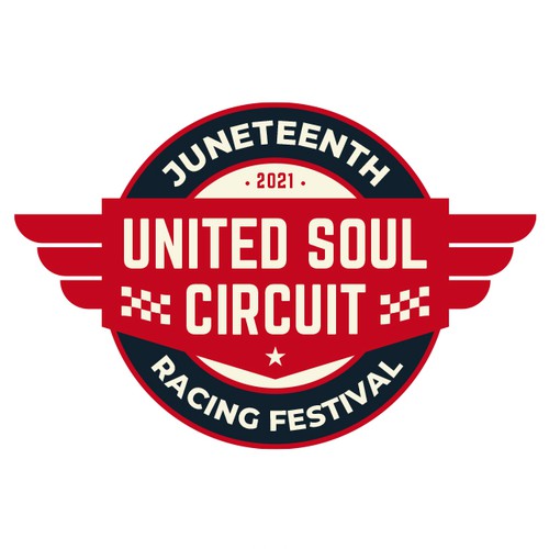 Wing design with the title 'United Soul Circuit Juneteenth Racing Festival'