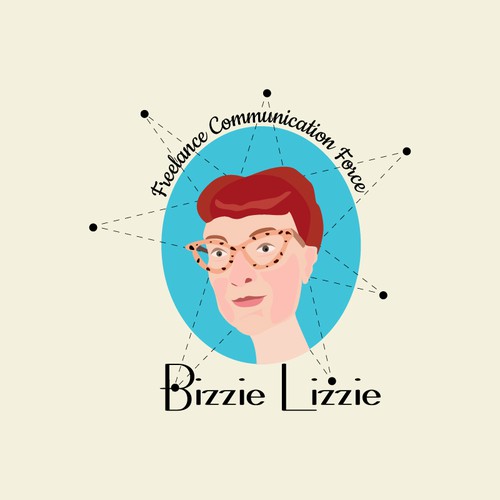 Communications brand with the title 'Buzzie-Lizzie: personal brand logo'