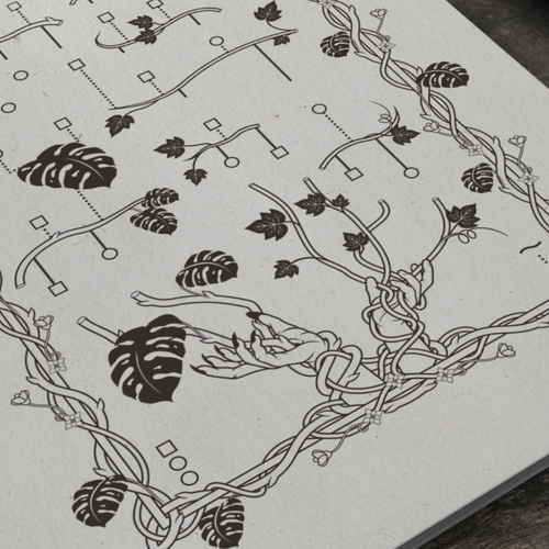 Tattoo artwork with the title 'ENOK Book Art_Genealogy'