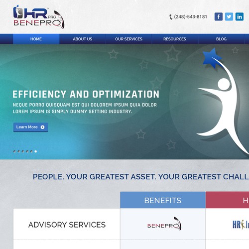 Service website with the title 'Professional consulting firm'