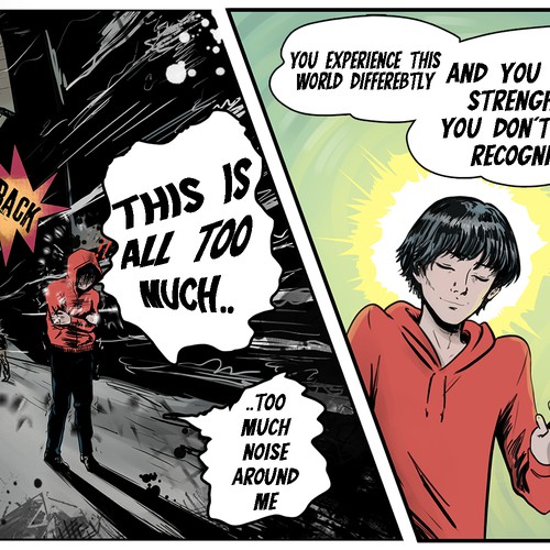 Comics design with the title 'Empowering NeuroDiversity - banner'