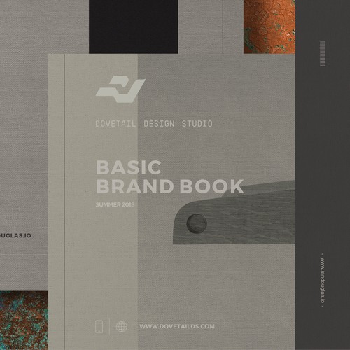 Furniture design with the title 'Brand guide for Dovetail Design Studio'