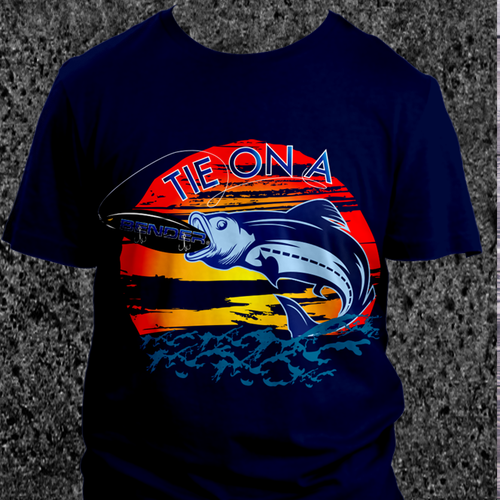 Fishing t-shirt with the title 'Design "Tie on a Bender" for a new fishing lure called BENDER®'