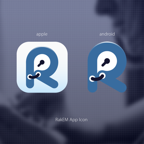 Group design with the title 'Design icon for apple and android app called RakEM'