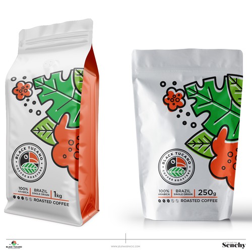 Coffee shop design with the title 'Coffee packaging'