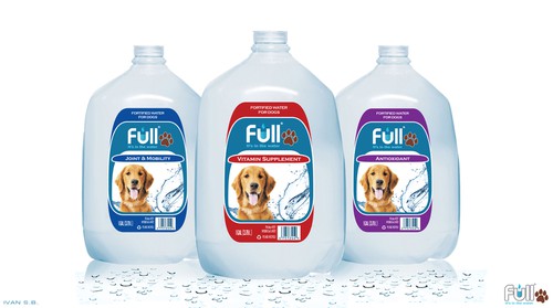 Water label with the title 'Full product label'