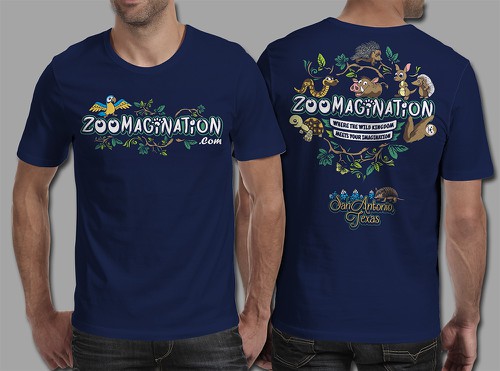 Zoo design with the title 'Create a fun and playful t-shirt design for animal interaction company'