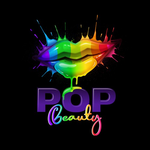 Lips design with the title 'Pop Beauty'