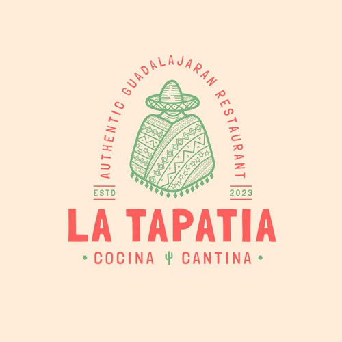 Mexican restaurant design with the title 'LA TAPATIA '
