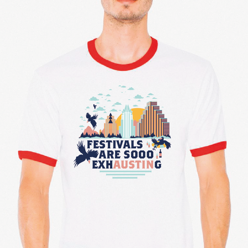 Screen print design with the title 'T-shirt design for local shop'