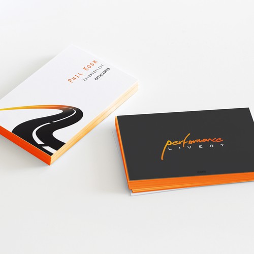 Abstract design with the title 'Performance Livery Automobilist company Logo'