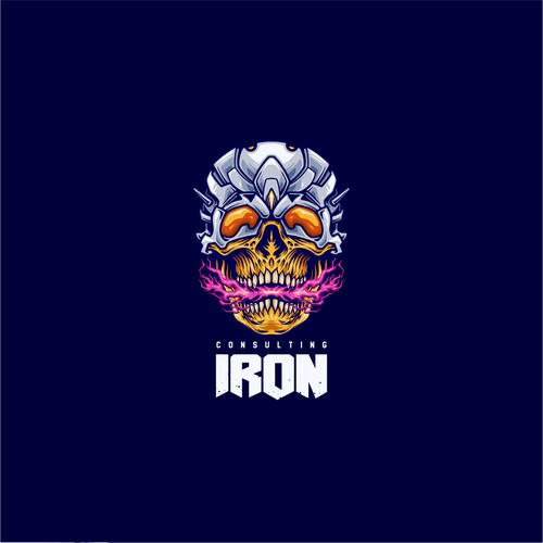 Logo artwork with the title 'Techno Doom Skull'