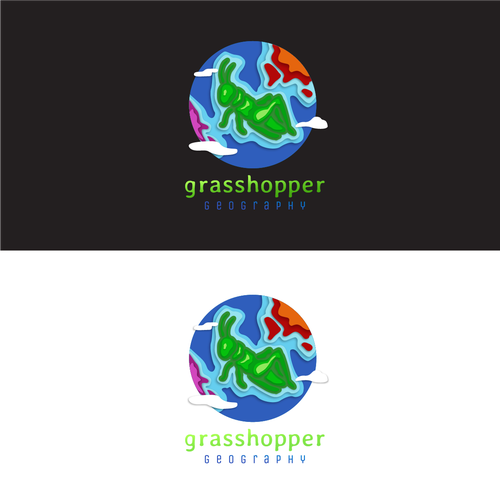 Grasshopper logo with the title 'Abstract logo concept for Grasshopper Geography'