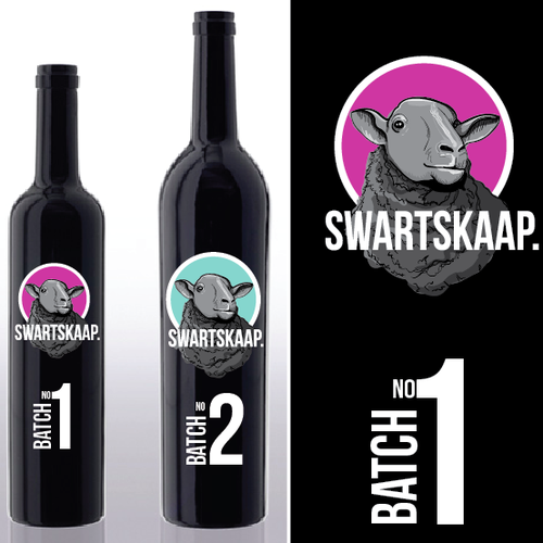 Animal label with the title 'Wine label for number batches.'