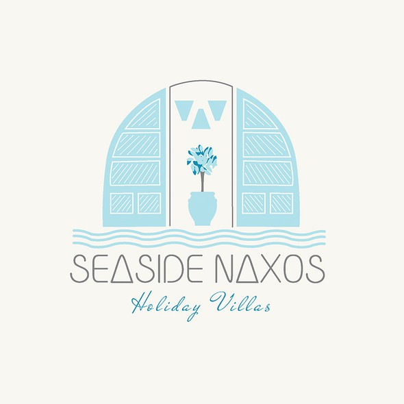 Seaside logo with the title 'logo for seaside naxos'