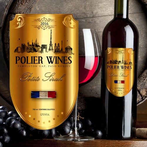 Art label with the title 'Etiqueta para vino'