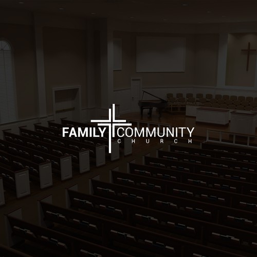 Religious logo with the title 'Design made for the Family Community Church'