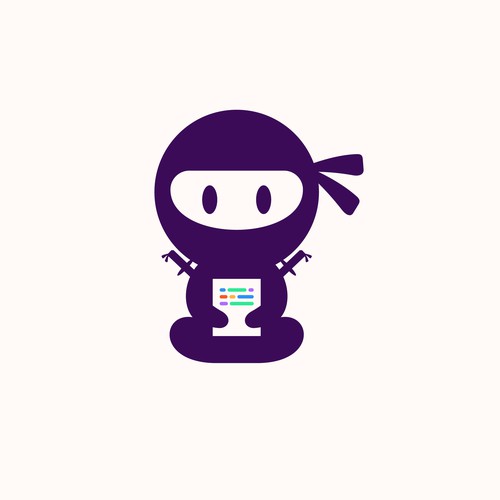 Code design with the title 'Simple playful logo concept for HireNinja'