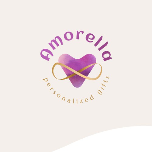 Purple brand with the title '"Amorella" logo concept'