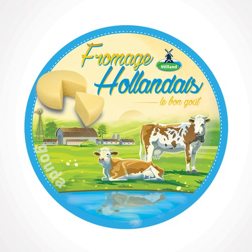 Milk label with the title 'Cheese Label'