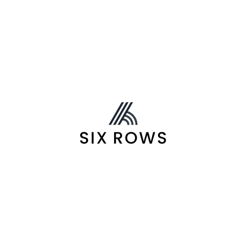 Dark blue design with the title 'Clean logo for Six Rows'