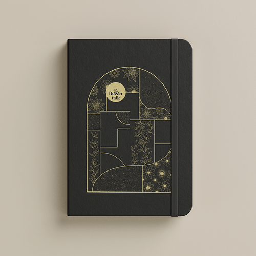 Notebook design with the title 'Flower Notebook '
