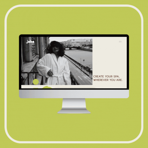 Interactive design with the title 'Website Design for Jobo Spa'