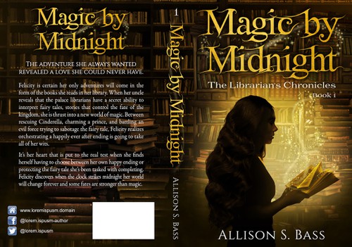 Library design with the title 'Young Adult Fantasy Book Cover'